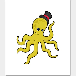 Octopus with Hat Posters and Art